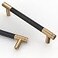 Asidrama 10 Pack 5 Inch128mm Matte Black and Champagne Bronze Cabinet Pulls Knurled Cabinet Handles Cupboard Handles Kitchen Cabinet Hardware for Cupboard Drawer Pulls
