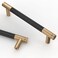 Asidrama 10 Pack 5 Inch128mm Matte Black and Champagne Bronze Cabinet Pulls Knurled Cabinet Handles Cupboard Handles Kitchen Cabinet Hardware for Cupboard Drawer Pulls