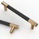 Asidrama 10 Pack 5 Inch128mm Matte Black and Champagne Bronze Cabinet Pulls Knurled Cabinet Handles Cupboard Handles Kitchen Cabinet Hardware for Cupboard Drawer Pulls
