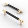 Asidrama 10 Pack 5 Inch128mm Matte Black Cabinet Pulls Knurled Cabinet Handles Gold Cupboard Handles Kitchen Cabinet Hardware for Cupboard Drawer Pulls