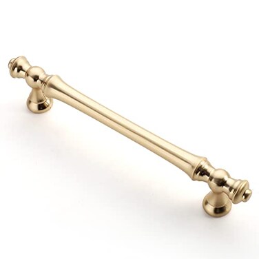 Asidrama 6 Pack 5 Inch128mm Brushed Brass Kitchen Cabinet Handles Gold Cabinet Pulls Kitchen Cabinet Hardware for Cupboard Drawer Pulls