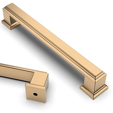 Asidrama 10 Pack 5 Inch128mm Champagne Bronze Kitchen Cabinet Handles Brushed Brass Cabinet Pulls Gold Kitchen Cabinet Hardware for Cupboard Drawer Pulls