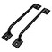 CRAFTSMAN ROAD Black Cast Iron Pull Handles 12 inch Squared Base Set of 2 Cabinet Door Handles Gate Handle Pull Barn Door Hardware Grab Handles