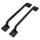 CRAFTSMAN ROAD Black Cast Iron Pull Handles 12 inch Squared Base Set of 2 Cabinet Door Handles Gate Handle Pull Barn Door Hardware Grab Handles