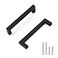 Probrico 20 Pack Hole Centers 5inch Square Black Kitchen Cabinet PullsStainless Steel Cabinet Handles Modern Corner Bar Pull Handle for Cabinets Drawers and Closets