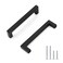 Probrico 20 Pack Hole Centers 5inch Square Black Kitchen Cabinet PullsStainless Steel Cabinet Handles Modern Corner Bar Pull Handle for Cabinets Drawers and Closets