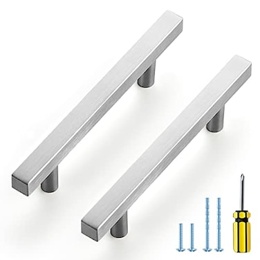 Ravinte Brushed Nickel Cabinet Handles 30 Pack 334 inch Satin Nickel Square Cabinet Pulls Silver Hardware for Kitchen Cabinets 6 inch Overall Length Stainless Steel Drawer Pulls