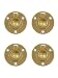 QCAA Solid Brass Flush Ring Pull Round 112 Polished Brass 4 Pack