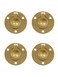 QCAA Solid Brass Flush Ring Pull Round 112 Polished Brass 4 Pack