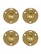 QCAA Solid Brass Flush Ring Pull Round 112 Polished Brass 4 Pack