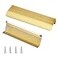 JOOJA 10 Pack Modern Style Finger Edge Pull Furniture DrawerHandles Hidden Cabinet Kitchen Drawer Handles Knobs Brushed Brass 150128 mm
