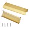 JOOJA 10 Pack Modern Style Finger Edge Pull Furniture DrawerHandles Hidden Cabinet Kitchen Drawer Handles Knobs Brushed Brass 150128 mm