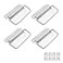 Jiozermi 4 Pcs Chest Handles 3 Inch Pull Handles with Screws Stainless Steel Foldable Pull Ring Handle for Toolbox Heavy Duty Surface Mount Case Handle Silver