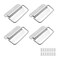 Jiozermi 4 Pcs Chest Handles 3 Inch Pull Handles with Screws Stainless Steel Foldable Pull Ring Handle for Toolbox Heavy Duty Surface Mount Case Handle Silver