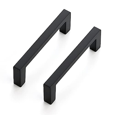 Ravinte 30 Pack Matte Black Cabinet Pulls 3 Inch 76mm Hole Center Slim Kitchen Handles Square Drawer Pulls for Cabinets Cupboards Hardware