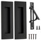 Malimali 6 Inch Recessed Finger Flush Pulls for Pocket Door Closet Door Sliding Barn Door Handle Matte Black Stainless Steel Rectangular Door Edge Pulls Hardware3 Pack B