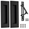 Malimali 6 Inch Recessed Finger Flush Pulls for Pocket Door Closet Door Sliding Barn Door Handle Matte Black Stainless Steel Rectangular Door Edge Pulls Hardware3 Pack B