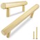 QOGRISUN 2Pack Solid Brass Cabinet Pulls Hexagon Drawer Handles 334Inch Hole Center Suitable for Kitchen Bathroom Dresser Cupboard Hardware 53Inch Total Length Brushed Finish