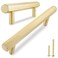 QOGRISUN 2Pack Solid Brass Cabinet Pulls Hexagon Drawer Handles 334Inch Hole Center Suitable for Kitchen Bathroom Dresser Cupboard Hardware 53Inch Total Length Brushed Finish