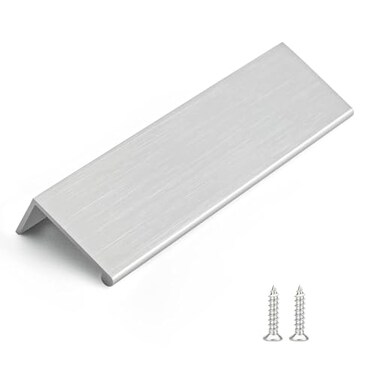 Rergy 10 Pack 5 INCH Cabinet Pulls Brushed Nickel Finger Pulls Brushed Nickel Edge Pulls for Cabinet Kitchen Cabinet Edge Pulls 128mm Cabinet Finger Pulls