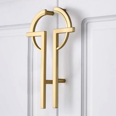 Mcredy Half Moon Cabinet Drawer Pulls Semi Circle Luxury Gold Brushed Zinc Alloy Kitchen Dresser Handle Pull with Screws for Home Upgrade
