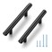 JOY DECOR 30 Pack 5 Inch Cabinet Pulls Kitchen Cabinet Handles with 3 Inch Hole Center Matte Black Cabinet Hardware Stainless Steel Kitchen Drawer Pulls for Cabinets Cupboard 76mm Hole Centers