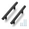 JOY DECOR 30 Pack 5 Inch Cabinet Pulls Kitchen Cabinet Handles with 3 Inch Hole Center Matte Black Cabinet Hardware Stainless Steel Kitchen Drawer Pulls for Cabinets Cupboard 76mm Hole Centers