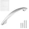 LIZAVO Brushed Satin Nickel Cabinet Pulls Curved Arched Kitchen Cabinet Handles Modern Hardware for Drawer Dresser 3 inch 76mm Hole Centers 25 Pack