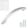 LIZAVO Brushed Satin Nickel Cabinet Pulls Curved Arched Kitchen Cabinet Handles Modern Hardware for Drawer Dresser 3 inch 76mm Hole Centers 25 Pack