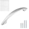 LIZAVO Brushed Satin Nickel Cabinet Pulls Curved Arched Kitchen Cabinet Handles Modern Hardware for Drawer Dresser 3 inch 76mm Hole Centers 25 Pack
