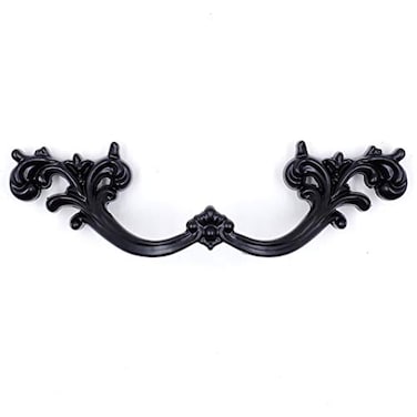 Jetland French Provincial Drawer Pulls 6Pack Flat Black 3 Hole Centers Vintage Shabby Chic Pulls for Dresser Nightstand Cabinet PW1619076