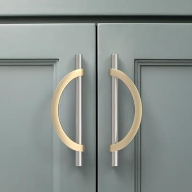 Amerdeco 6 Pack Brushed Satin Nickel and Gold Cabinet Pulls 5 Inch128MM Hole Centers Kitchen Cabinet Handles Cabinet Hardware Cupboard Handles Drawer Pulls