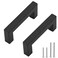 Redunest Cabinet Pulls Matte Black Cabinet Handles Square Drawer Pulls 2 Pack 3 Inch Stainless Steel Kitchen Door Cupboard Cabinet Handles Drawer Hardware Handles 76mm Hole Centers