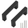 Redunest Cabinet Pulls Matte Black Cabinet Handles Square Drawer Pulls 2 Pack 3 Inch Stainless Steel Kitchen Door Cupboard Cabinet Handles Drawer Hardware Handles 76mm Hole Centers