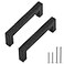 Redunest Cabinet Pulls Matte Black Cabinet Handles Square Drawer Pulls 5 Pack 334 Inch Stainless Steel Kitchen Door Cupboard Cabinet Handles Drawer Hardware Handles 96mm Hole Centers