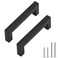 Redunest Cabinet Pulls Matte Black Cabinet Handles Square Drawer Pulls 5 Pack 334 Inch Stainless Steel Kitchen Door Cupboard Cabinet Handles Drawer Hardware Handles 96mm Hole Centers