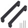 Redunest Cabinet Pulls Matte Black Cabinet Handles Square Drawer Pulls 2 Pack 5 Inch Stainless Steel Kitchen Door Cupboard Cabinet Handles Drawer Hardware Handles 128mm Hole Centers