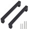 Redunest Cabinet Pulls Matte Black Cabinet Handles Square Drawer Pulls 2 Pack 5 Inch Stainless Steel Kitchen Door Cupboard Cabinet Handles Drawer Hardware Handles 128mm Hole Centers