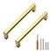 Redunest Cabinet Pulls Gold Cabinet Handles Square Drawer Pulls 10 Pack 614 Inch Stainless Steel Kitchen Door Cupboard Cabinet Handles Drawer Hardware Handles 160mm Hole Centers