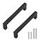 Redunest Cabinet Pulls Matte Black Cabinet Handles Square Drawer Pulls 5 Pack 614 Inch Stainless Steel Kitchen Door Cupboard Cabinet Handles Drawer Hardware Handles 160mm Hole Centers