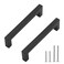 Redunest Cabinet Pulls Matte Black Cabinet Handles Square Drawer Pulls 5 Pack 614 Inch Stainless Steel Kitchen Door Cupboard Cabinet Handles Drawer Hardware Handles 160mm Hole Centers