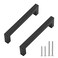 Redunest Cabinet Pulls Matte Black Cabinet Handles Square Drawer Pulls 5 Pack 614 Inch Stainless Steel Kitchen Door Cupboard Cabinet Handles Drawer Hardware Handles 160mm Hole Centers