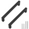 Redunest Cabinet Pulls Matte Black Cabinet Handles Square Drawer Pulls 2 Pack 712 Inch Stainless Steel Kitchen Door Cupboard Cabinet Handles Drawer Hardware Handles 192mm Hole Centers