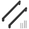 Redunest Cabinet Pulls Matte Black Cabinet Handles Square Drawer Pulls 2 Pack 845 Inch Stainless Steel Kitchen Door Cupboard Cabinet Handles Drawer Hardware Handles 224mm Hole Centers