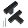 Redunest Hardware Handle 2 Pack Square TShaped Cabinet Pulls Matte Black Stainless Steel 19 inches Cupboard Cabinets Drawer Knobs