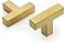 Goldenwarm Brushed Brass Cabinet Knobs Gold Bar Knob Kitchen Drawer Handles LSJ12GD Metal Drawer Knobs 2 Overall Length Bathroom Knobs Gold Cabinet Drawer Handles 5 Pack