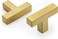 Goldenwarm Brushed Brass Cabinet Knobs Gold Bar Knob Kitchen Drawer Handles LSJ12GD Metal Drawer Knobs 2 Overall Length Bathroom Knobs Gold Cabinet Drawer Handles 5 Pack