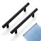 Ravinte 20 Pack 738 Cabinet Pulls Matte Black Stainless Steel Kitchen Drawer Pulls Cabinet Handles 738Length 5 Hole Center with Mounting Template