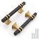 Haliwu 10 Pack Black and Gold Cabinet Pulls 3 inch Kitchen Cabinet Handles Square Dresser Drawer Hardware