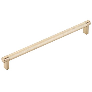 HIS CO Emtek Select Knurled Cabinet Pull with Satin Brass US4 Stem Finish Choice of Size 84057RECUS4KNUS4 CentertoCenter 10